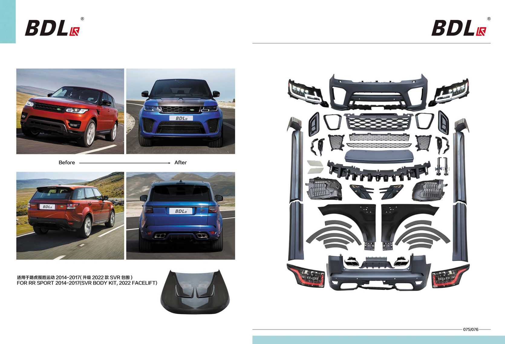 FOR RR Sport 2014-2017(svr BODY KIT, 2022 Facelift)