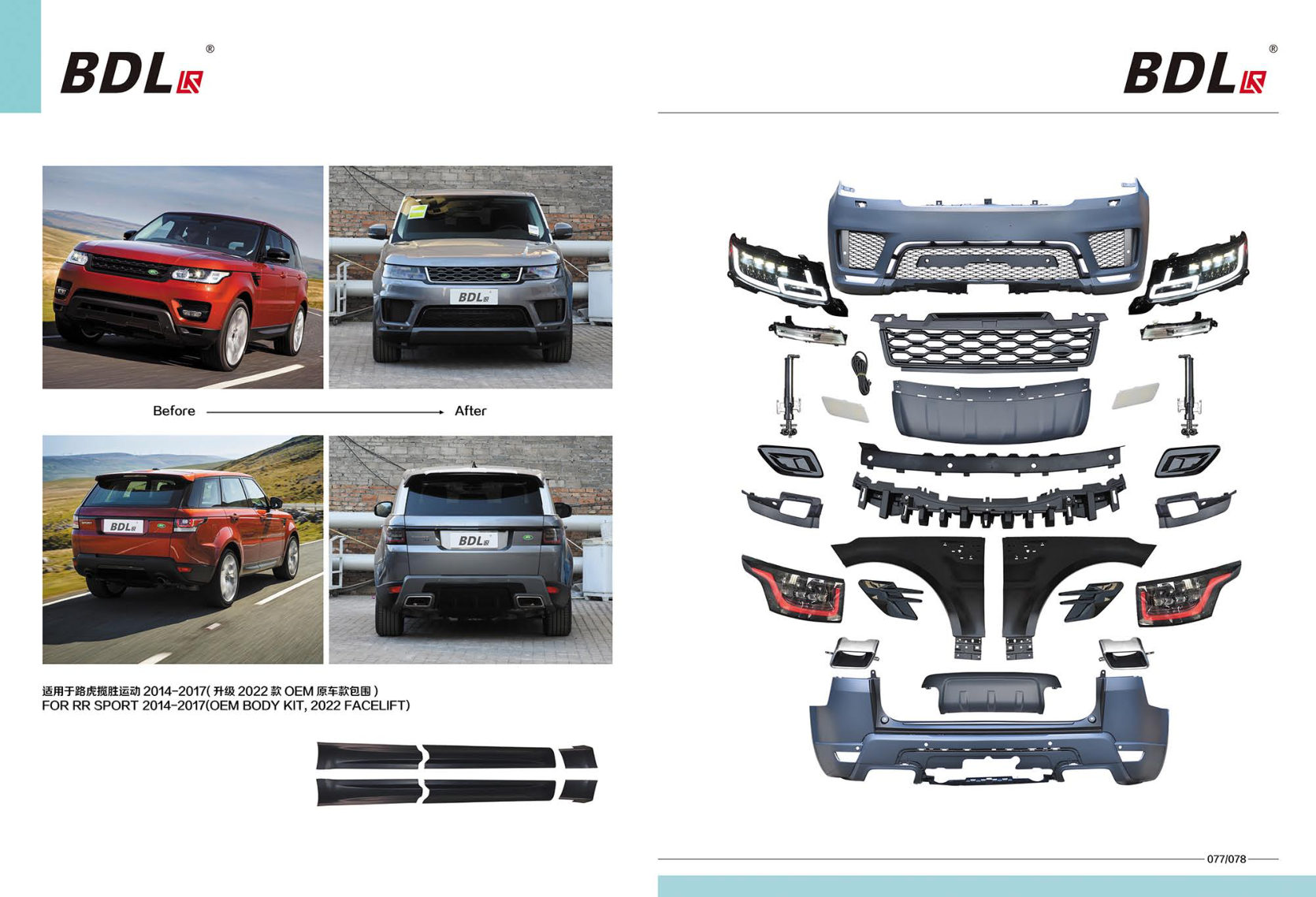 FOR RR Sport 2014-2017(oem BODY KIT, 2022 Facelift)
