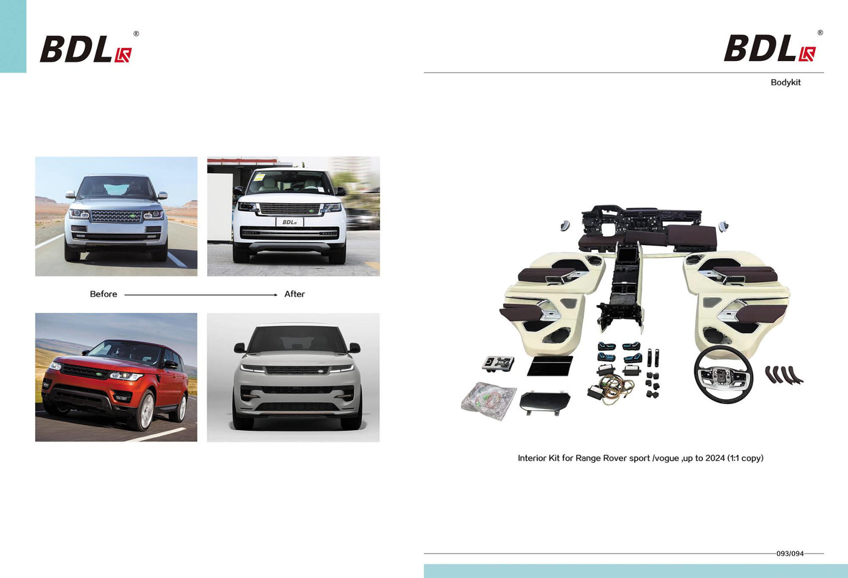 Interior Kit For Range Rover Sport /vogue ,up To 2024 (1:1 Copy)