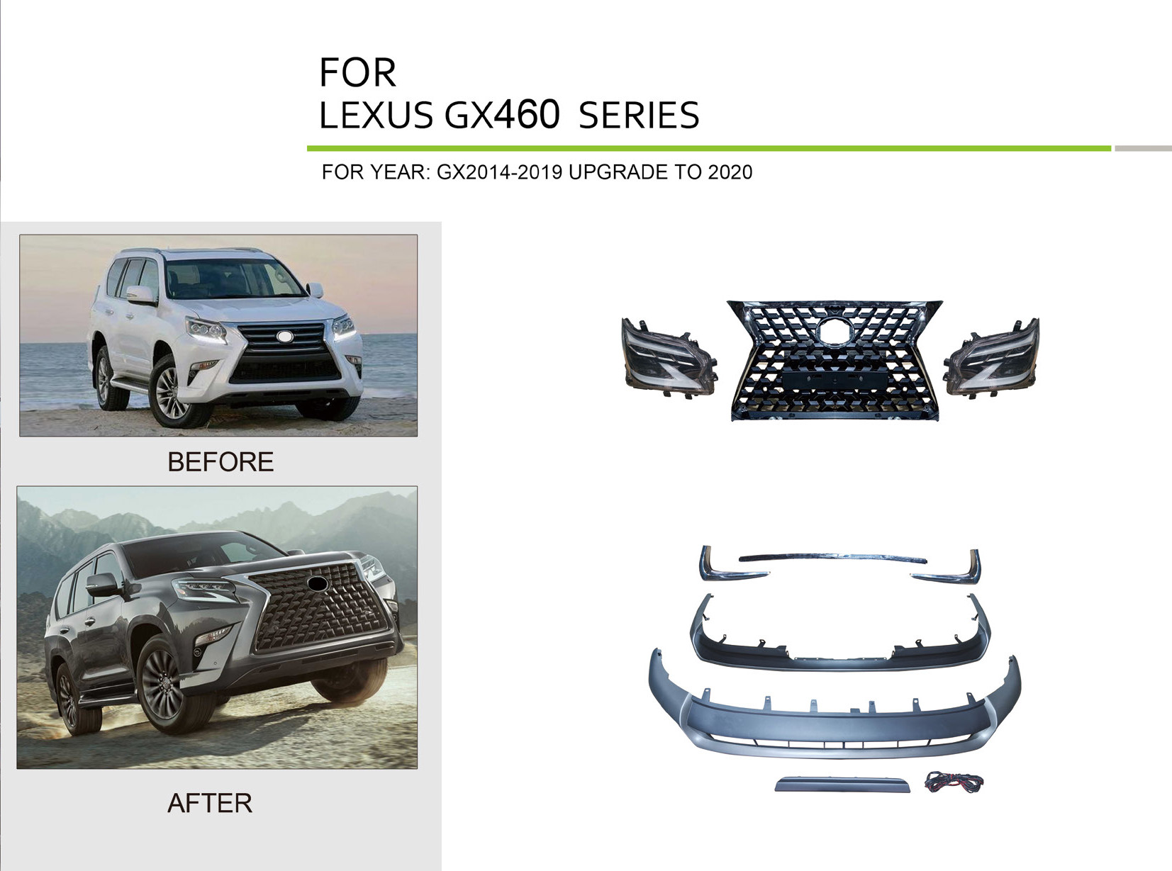 Lexus GX460 (GX2014-2019 Upgrade to 2020), Body Kit, China