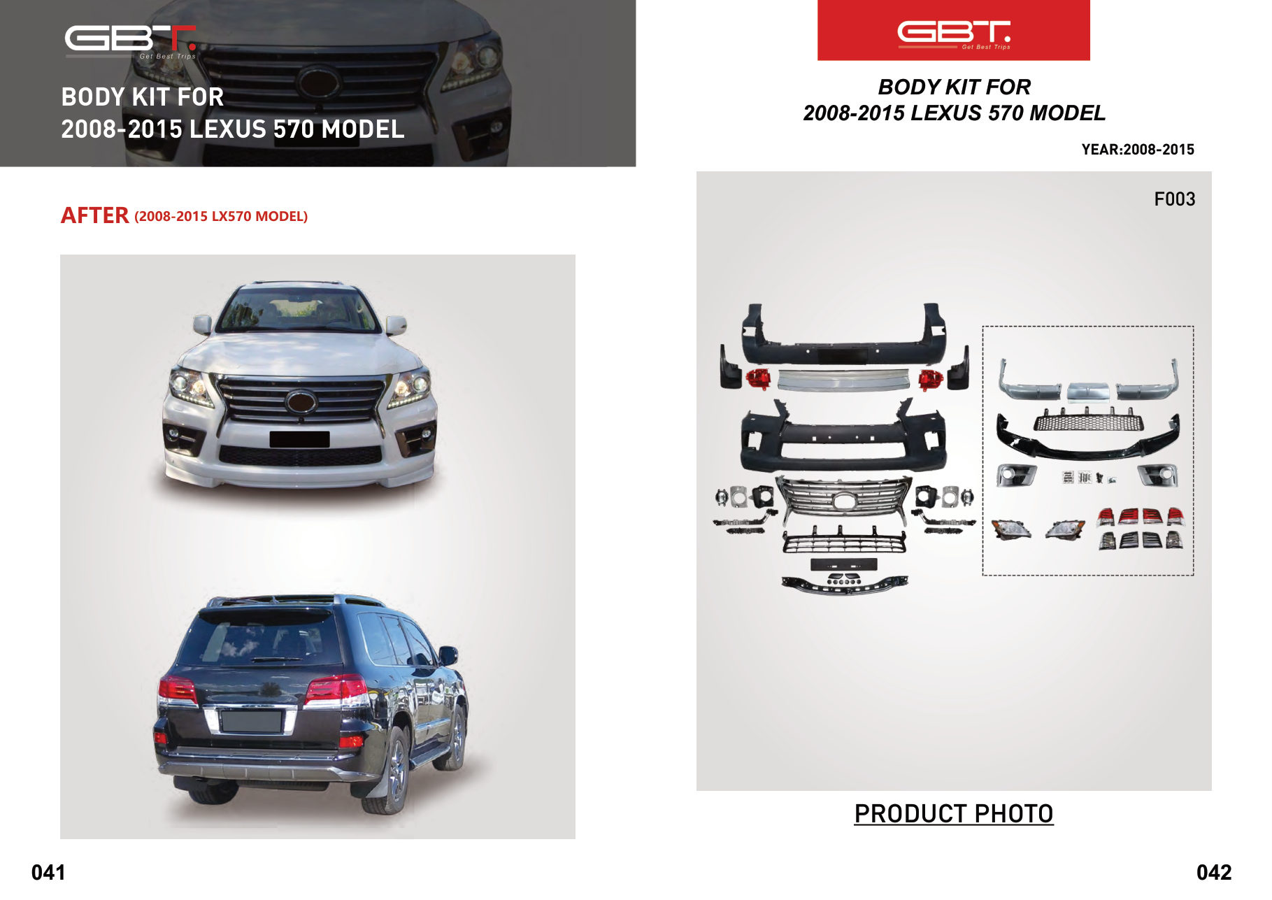BODY KIT FOR 2008-2015 Lexus 570 Model After BODY KIT FOR 2008-2015 Lexus 570 Model