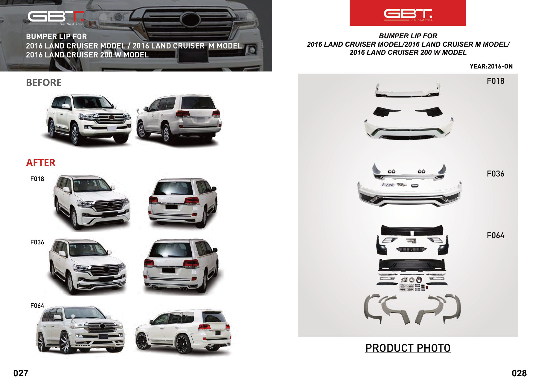 Bumper LIP FOR 2016 LAND Cruiser Model / 2016 LAND Cruiser M Model 2016 LAND Cruiser 200 W Model