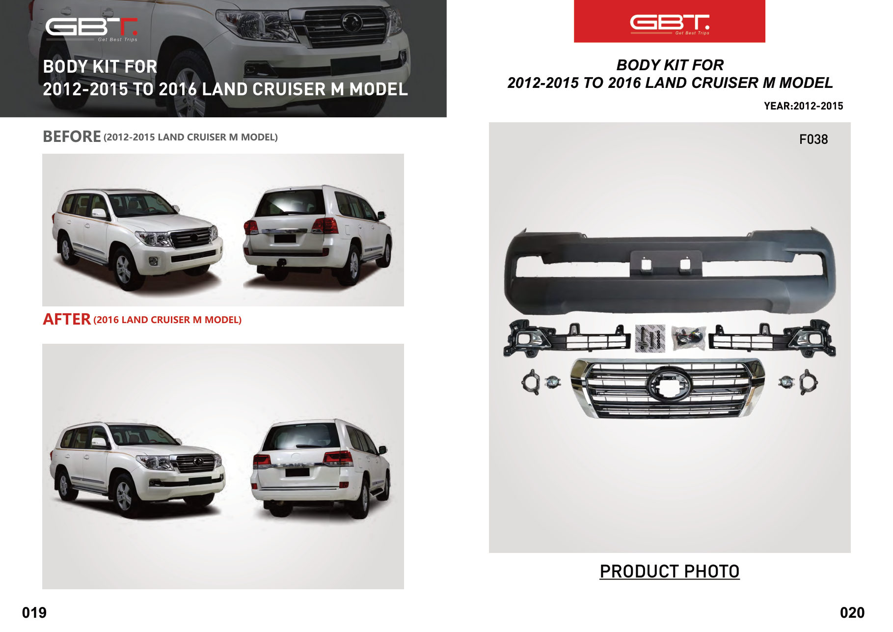 BODY KIT FOR 2012-2015 TO 2016 LAND Cruiser M Model