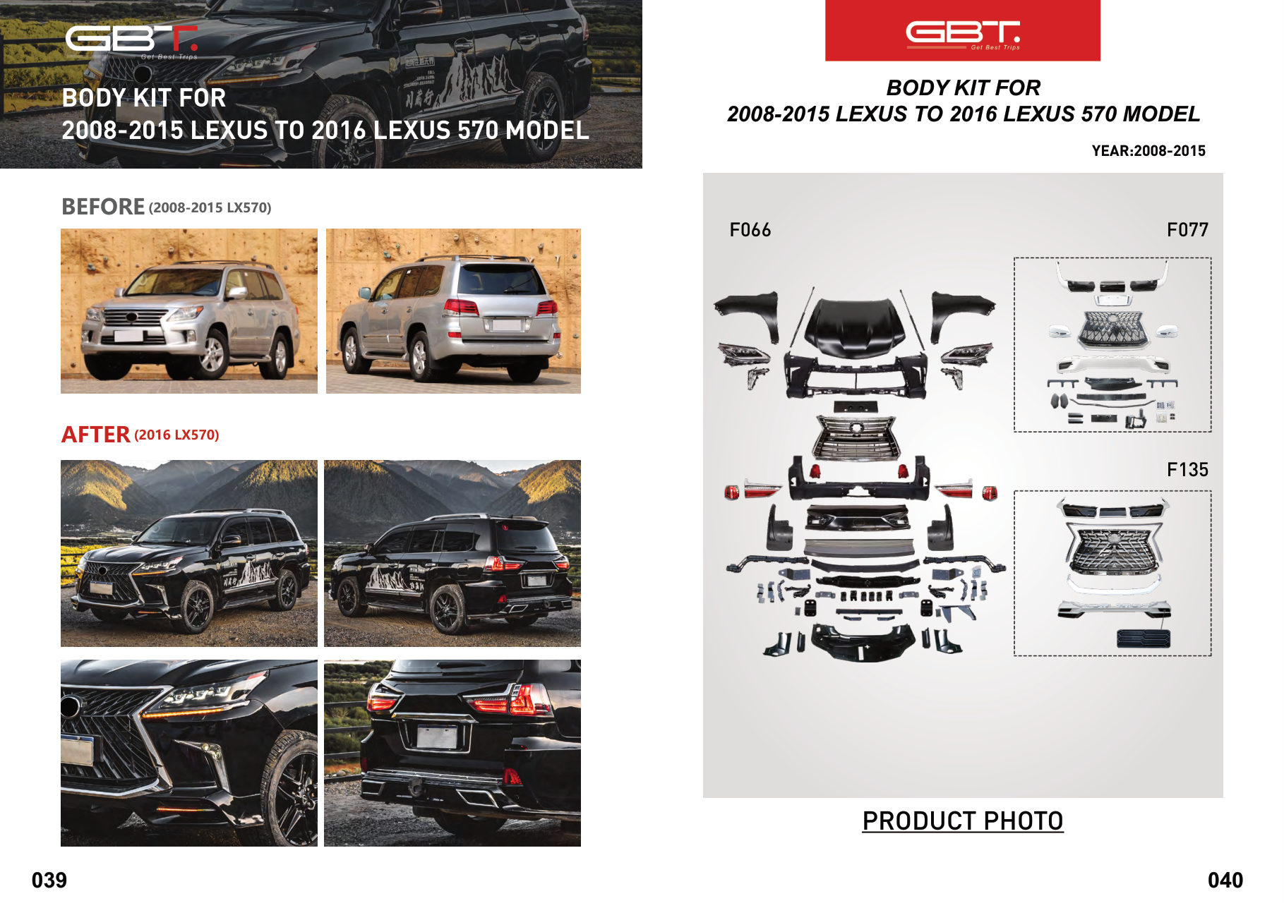 BODY KIT FOR 2008-2015 Lexus TO 2016 Lexus 570 Model
