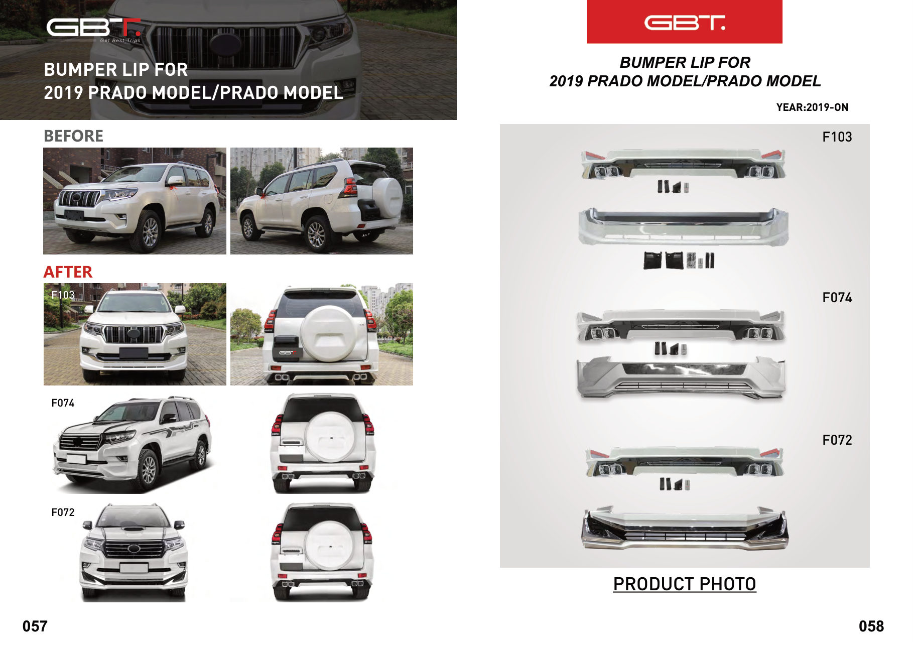 Bumper LIP FOR 2019 Prado Model/prado Model