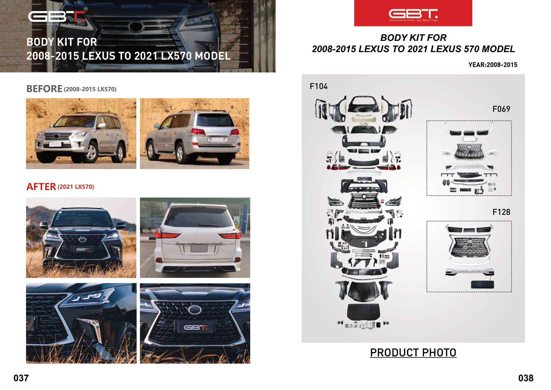 BODY KIT FOR 2008-2015 Lexus TO 2021 LX570 Model