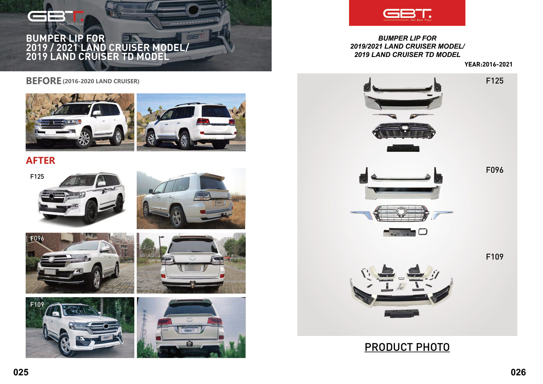Bumper LIP FOR 2019 / 2021 LAND Cruiser Model/ 2019 LAND Cruiser TD Model