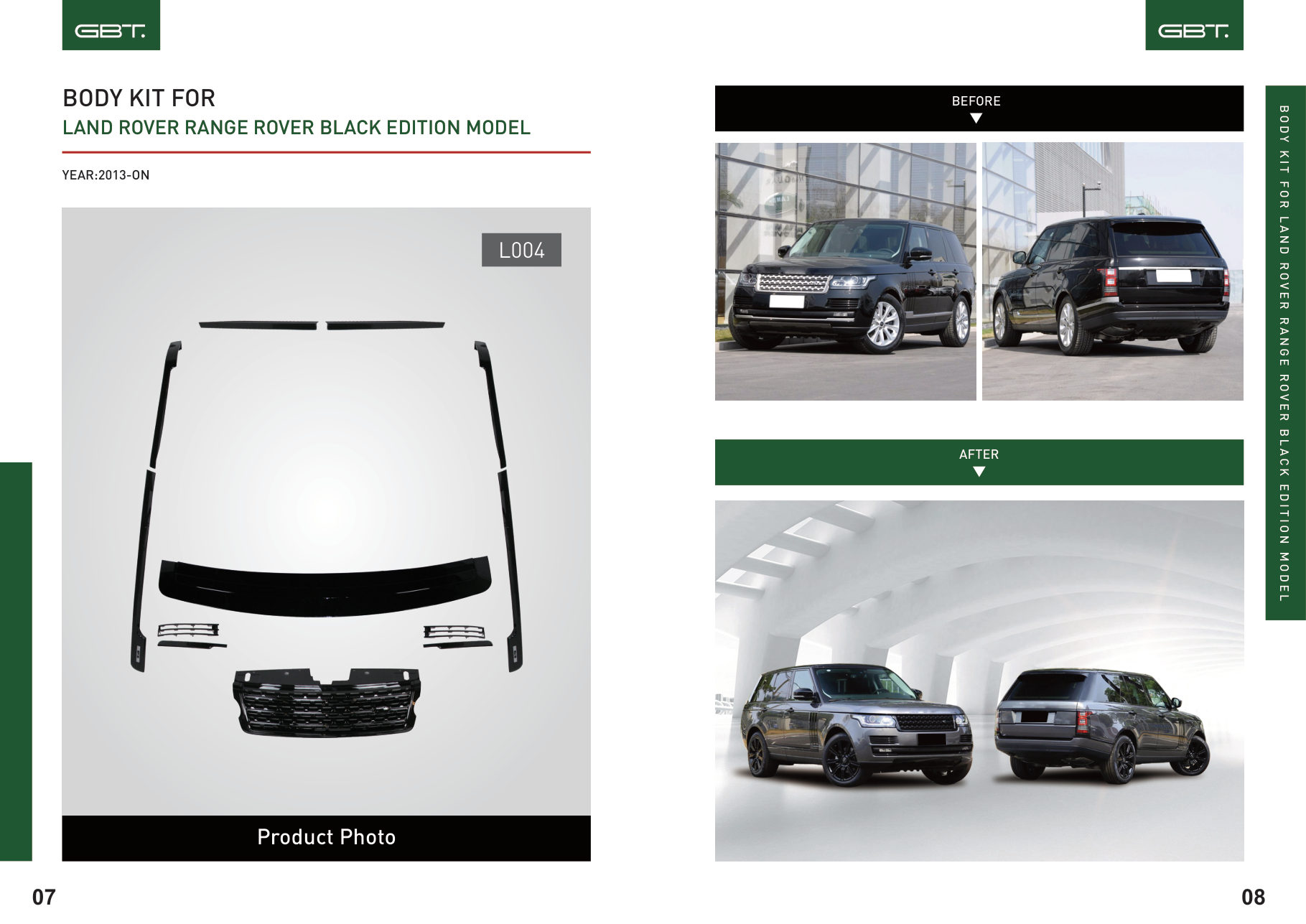 BODY KIT FOR LAND Rover Range Rover Black Edition Model