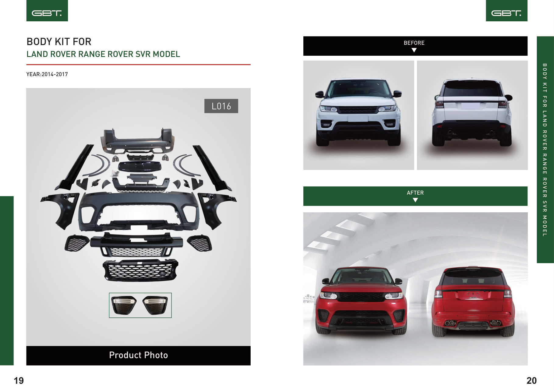 BODY KIT FOR LAND Rover Range Rover SVR Model