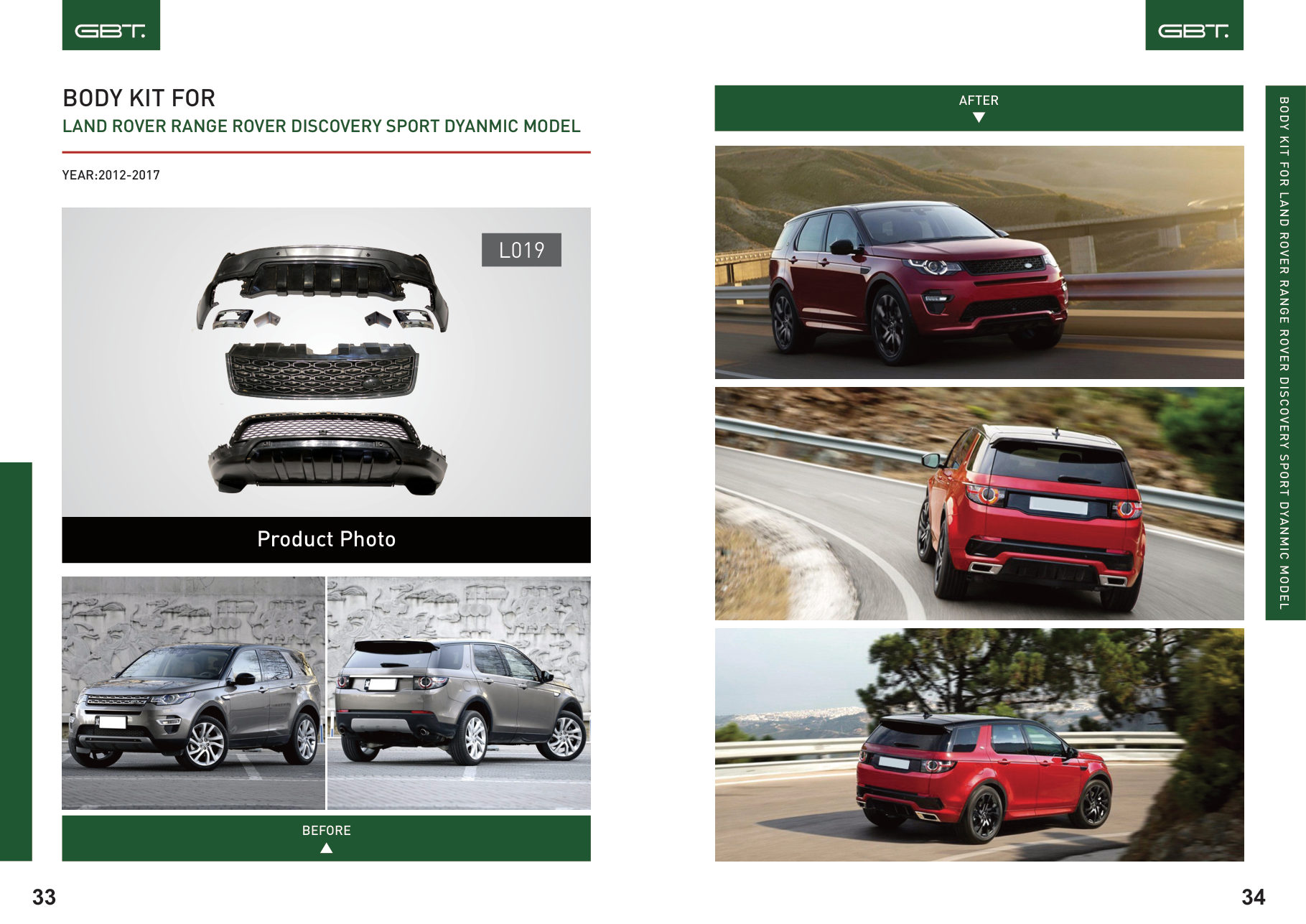BODY KIT FOR LAND Rover Range Rover Discovery Sport Dyanmic Model