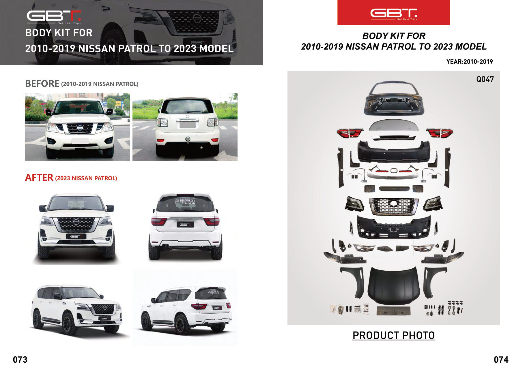 BODY KIT FOR 2010-2019 Nissan Patrol TO 2023 Model